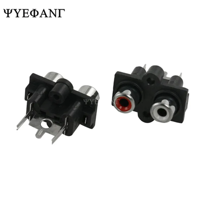 5Pcs 2 RCA Female Outlet AV Concentric Socket Connector