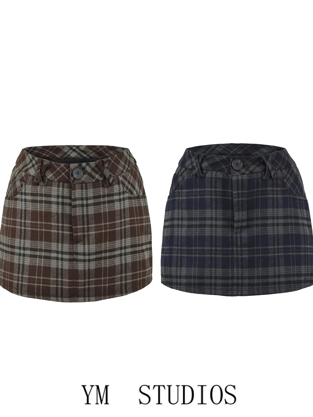 

Low-Waist Plaid Wrap-Around Skirt for Women Exposing Long Legs Retro Sle Prevents Exposure Spring 2026 Faion Trend