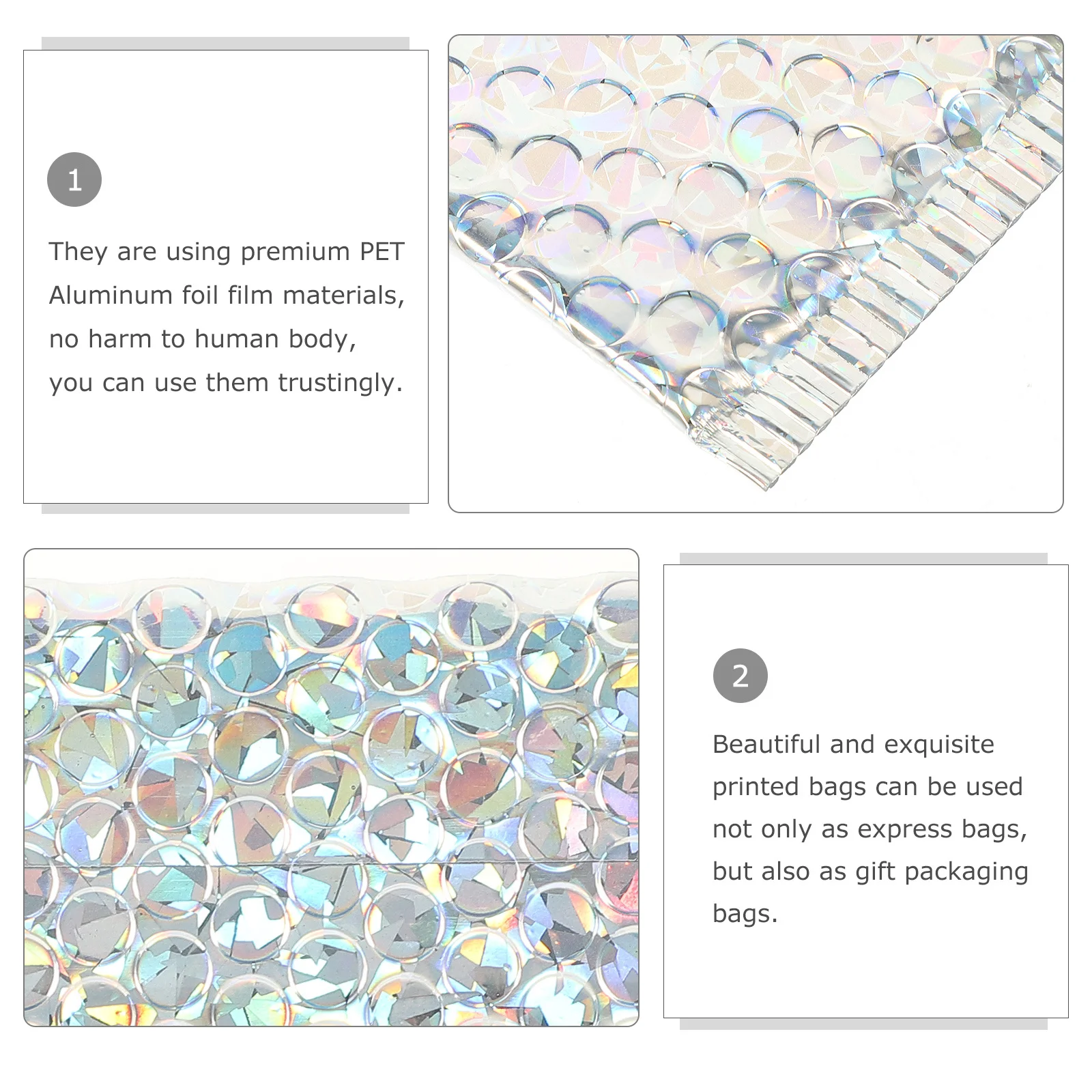 20pcs Shockproof Bubble Bags Premium Pet Aluminum Foil Self-Adhesive Waterproof Dustproof Moisture-Proof Shipping Bags For