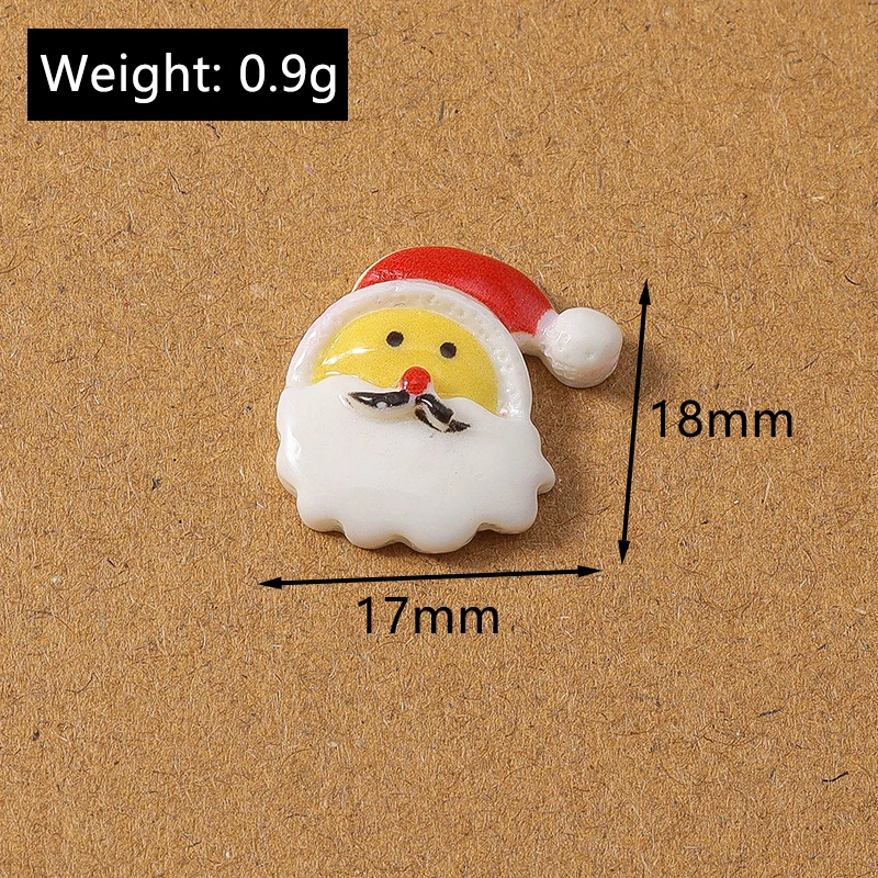 10 Stück Niedliche Weihnachts-Schneeflocken, Weihnachtsmann, Elch aus Kunstharz, Flache Cabochons für Scrapbooking, DIY Kinderschmuck, Haarspangen-Zubehör – Detail 7