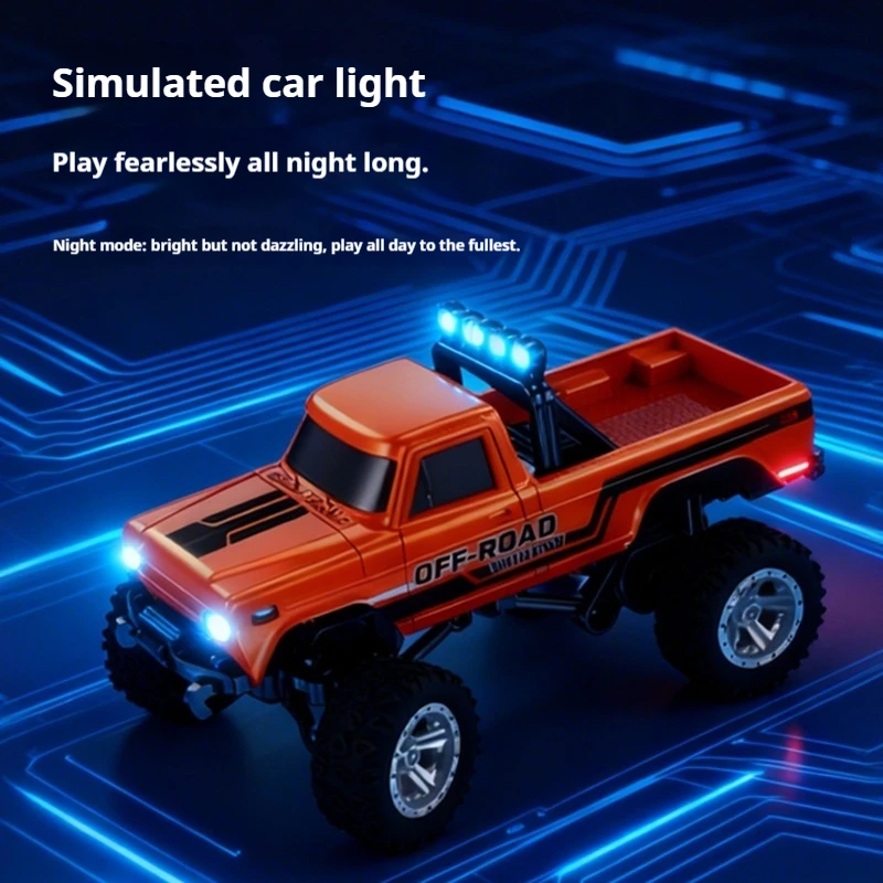 

Миниатюрный радиоуправляемый внедорожник 1:64 с металлическим корпусом, перезаряжаемый, со светодиодами, защита от столкновений, для ночной игры, электрическая игрушка для детей