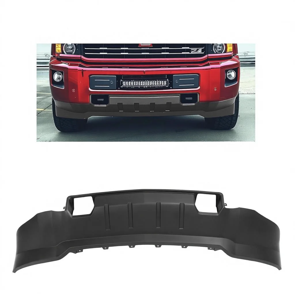 HECASA Front Bumper Valance OLIVER Compatible 2015-2019 For Silverado 2500 3500HD 22978557 GM1092252 Plastic (PP) Black