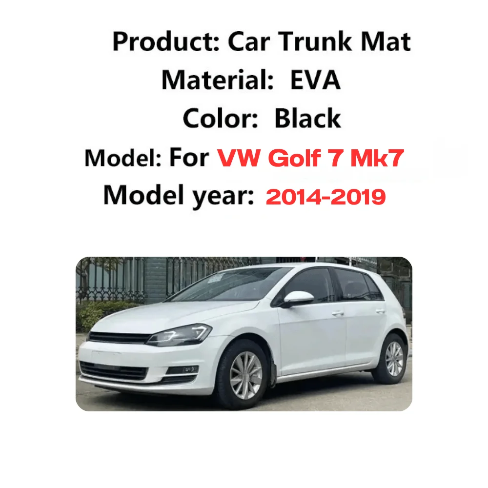 Car Trunk Mat For For Volkswagen VW Golf 7 Mk7 2014-2019 For VW Golf 7 2014 -2019 EVA Rear Trunk Mat Waterproof Floor Liner Tray