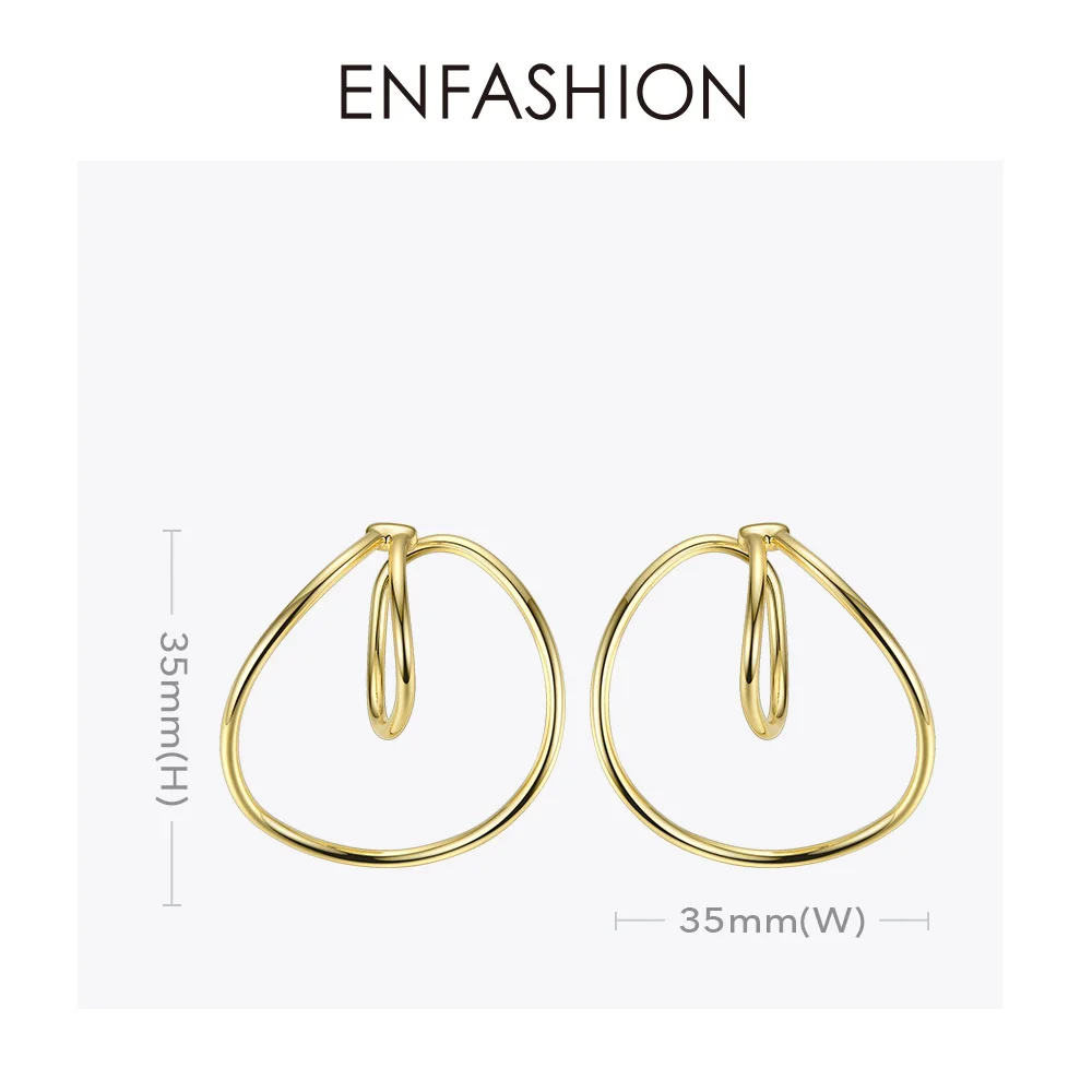 ENFASHION Punk Geometric Ear Cuff Clip On Earrings For Women Gold Color Line Earings Without Piercing Jewelry Kolczyki EC191020