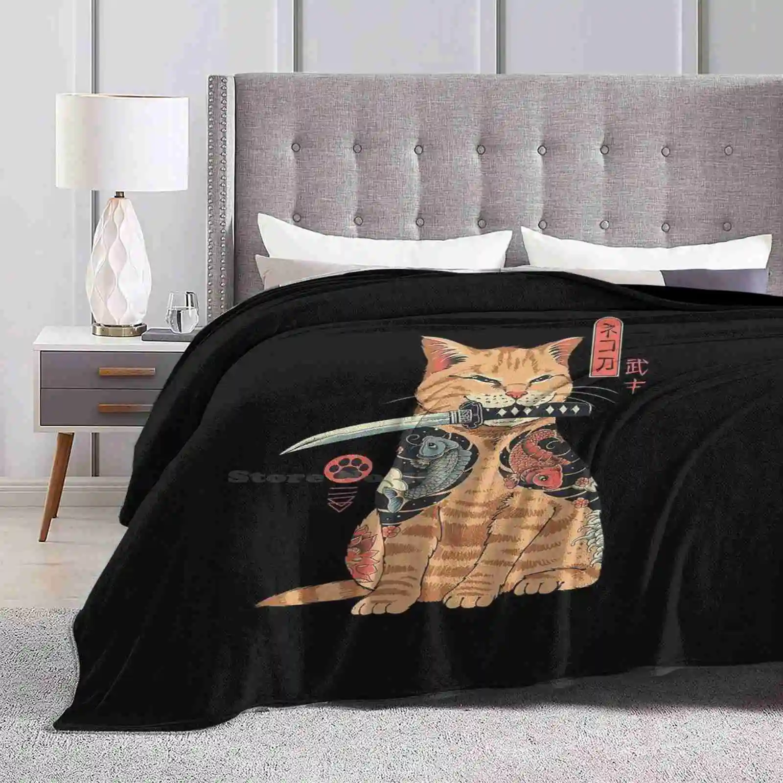 Kittykuza Super Warm Soft Blankets Throw On Sofa/Bed/Travel Cute Cats Funny Kitty Animals Pets Black Cat Feline Kittens Meme