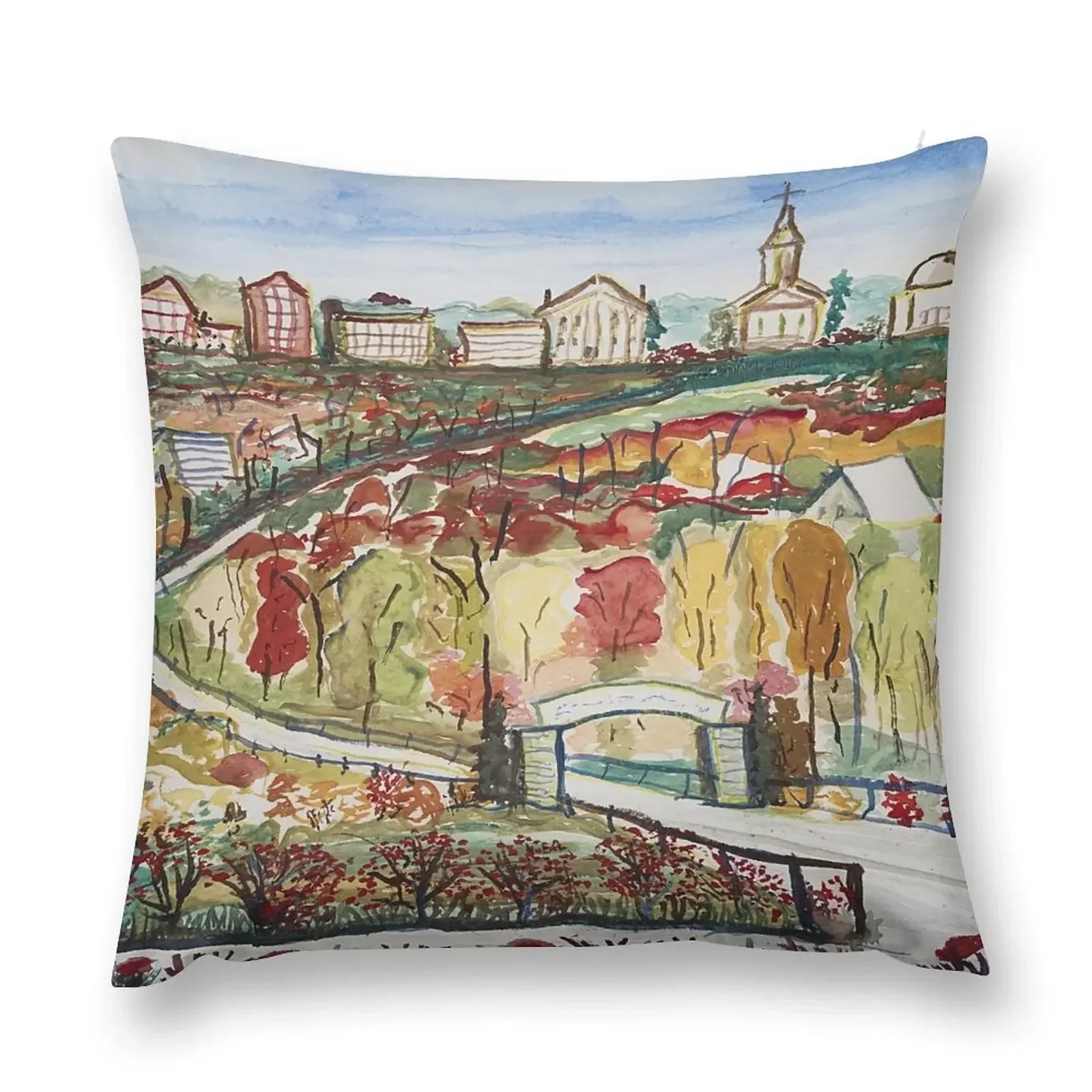 College on the Hill Throw Pillow Pillow Decor Sofa Pillow Cover Luxury Cushion Cover Throw Covers