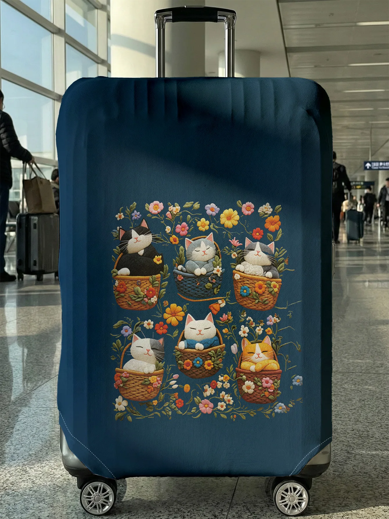 

Flower basket cat luggage protection cover, suitable for 18-32 inch luggage covers, luggage handle gloves, travel accessories