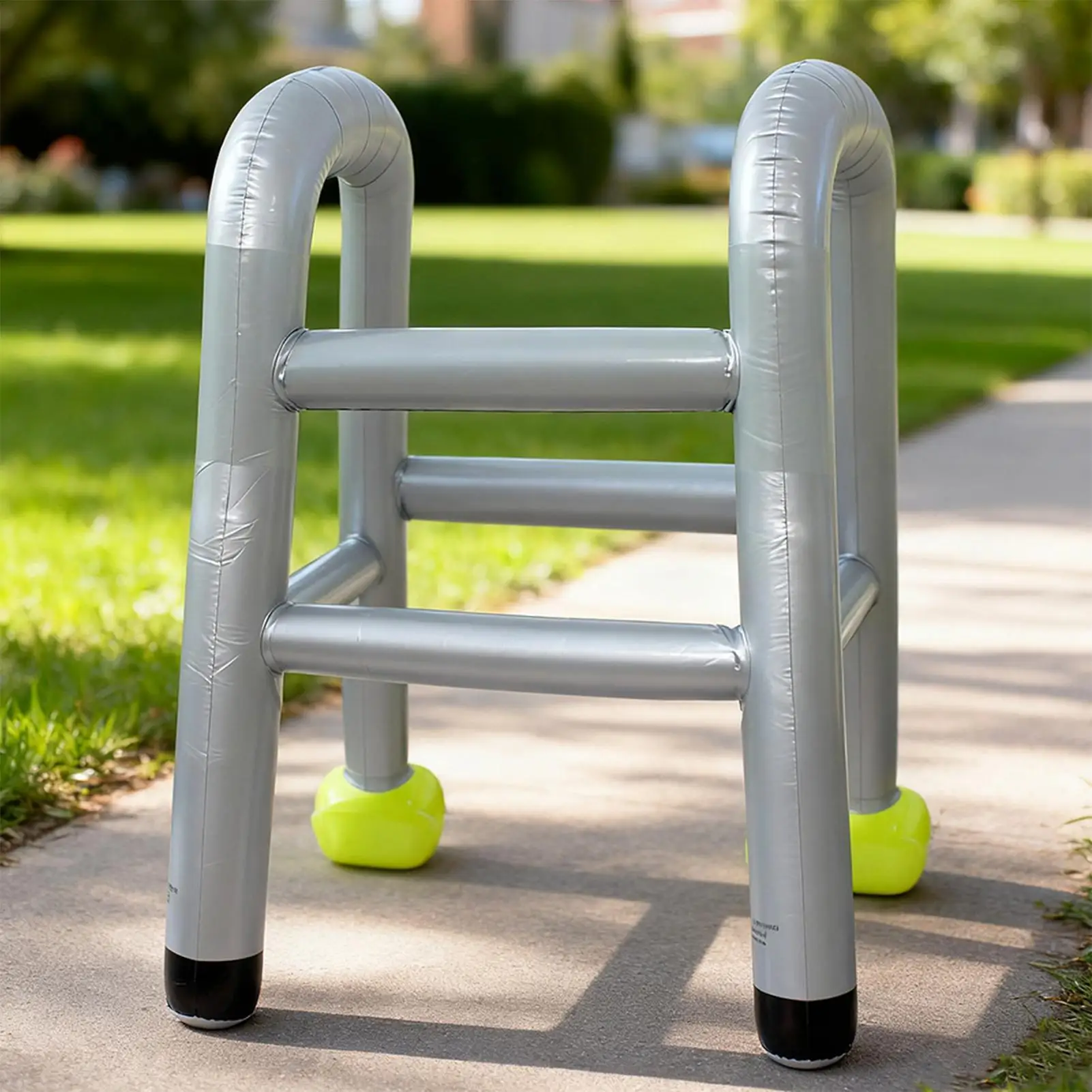 دعائم مشاية لكبار السن قابلة للنفخ، ديكورات حفلات مضحكة محمولة جواً لعيد الميلاد التقاعد، لعبة الكمامة كرنفال الهالوين