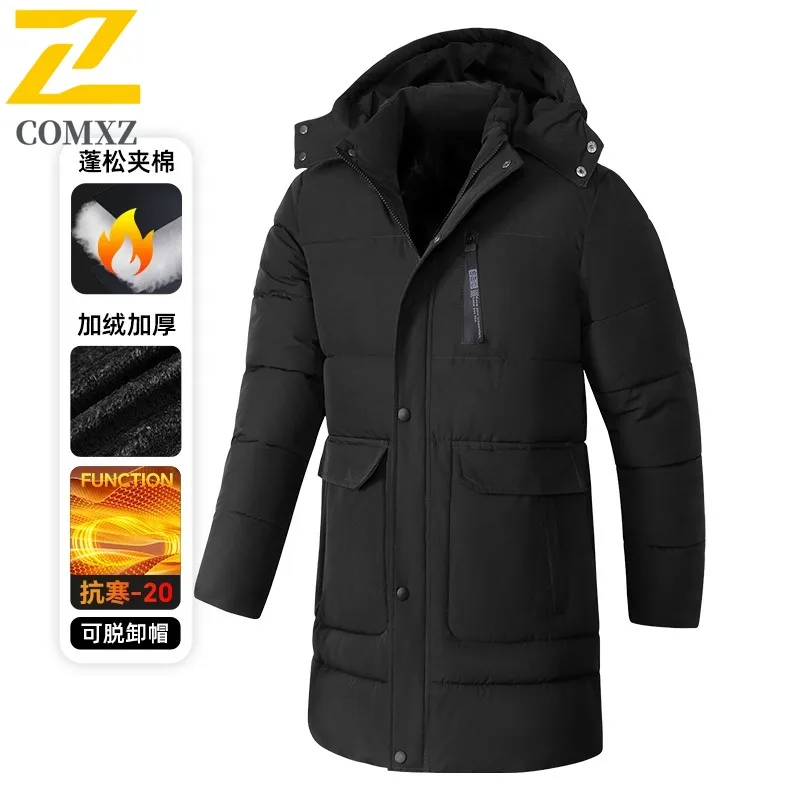 2025 ​Men Thickened long Cotton Jacket American Style Winter Warm Oversized Puffer Coat Streetwear Outdoor Casual Sport Outwear​