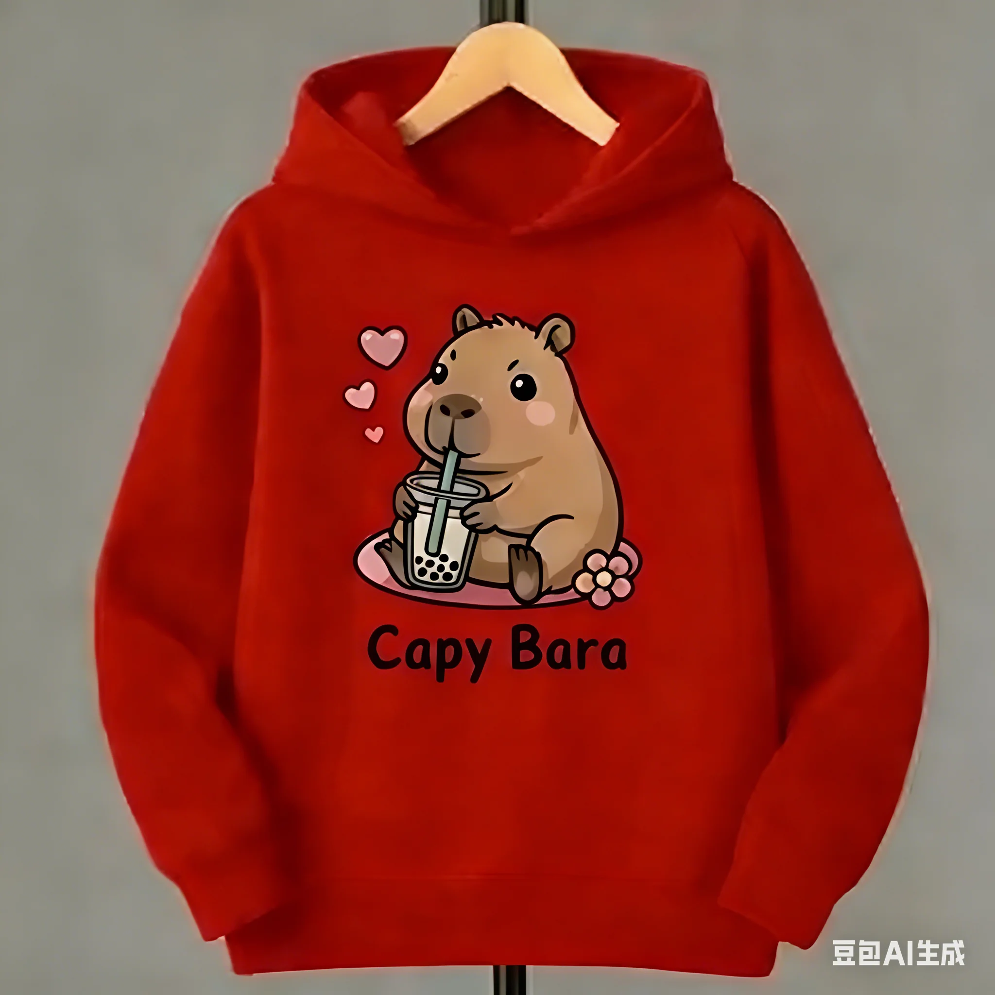 2pcs Girls Capybara Hoodie Joggers Set 3-12Y Kids Cozy Outfit Capybara Playwear Boys Everyday Sports Matching Outfit