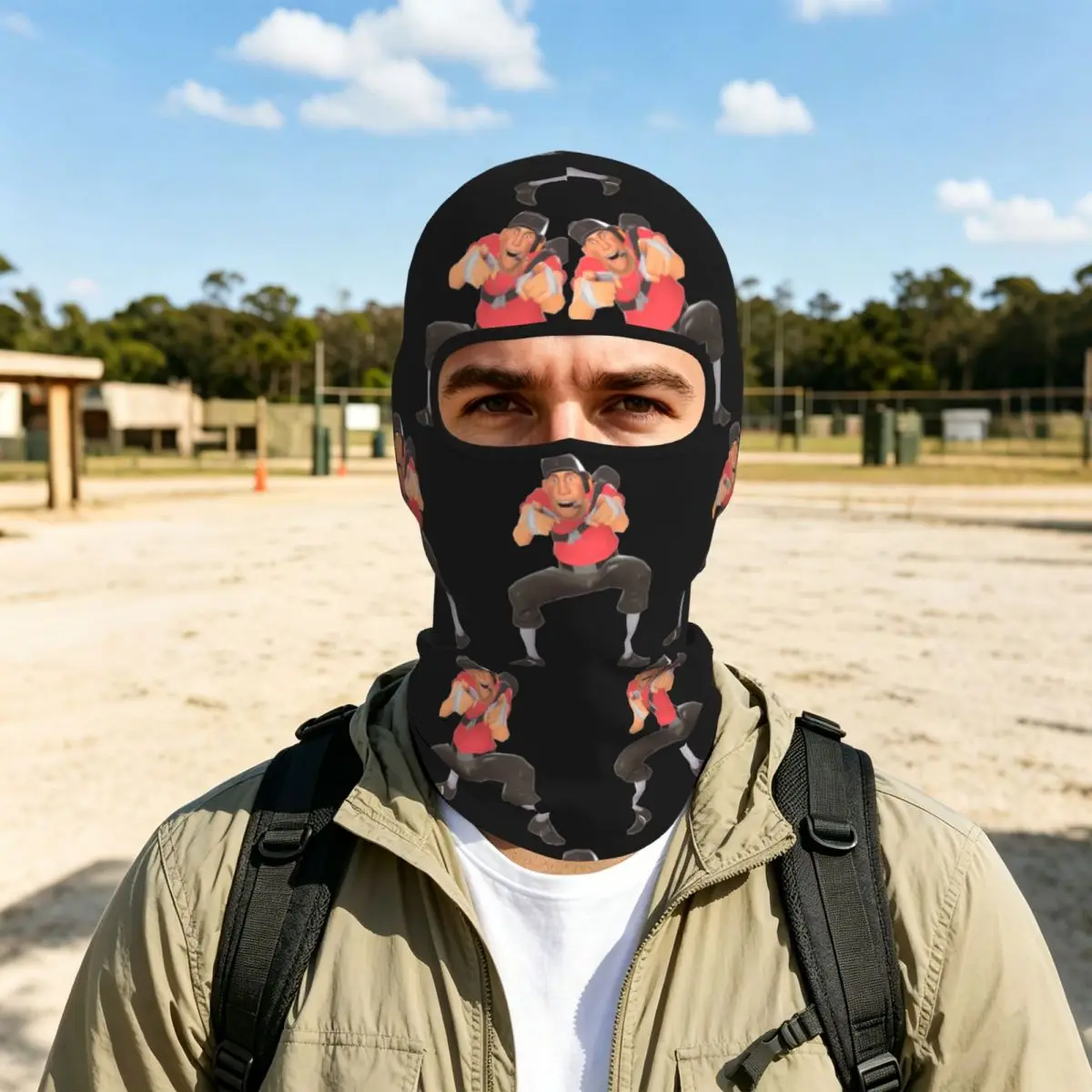 Tf2 Scout Laugh Team Fortress 2 Breathable Thin Balaclava Full Face Mask Sun Protection Neck Gaiter For Motorcycle Outdoor
