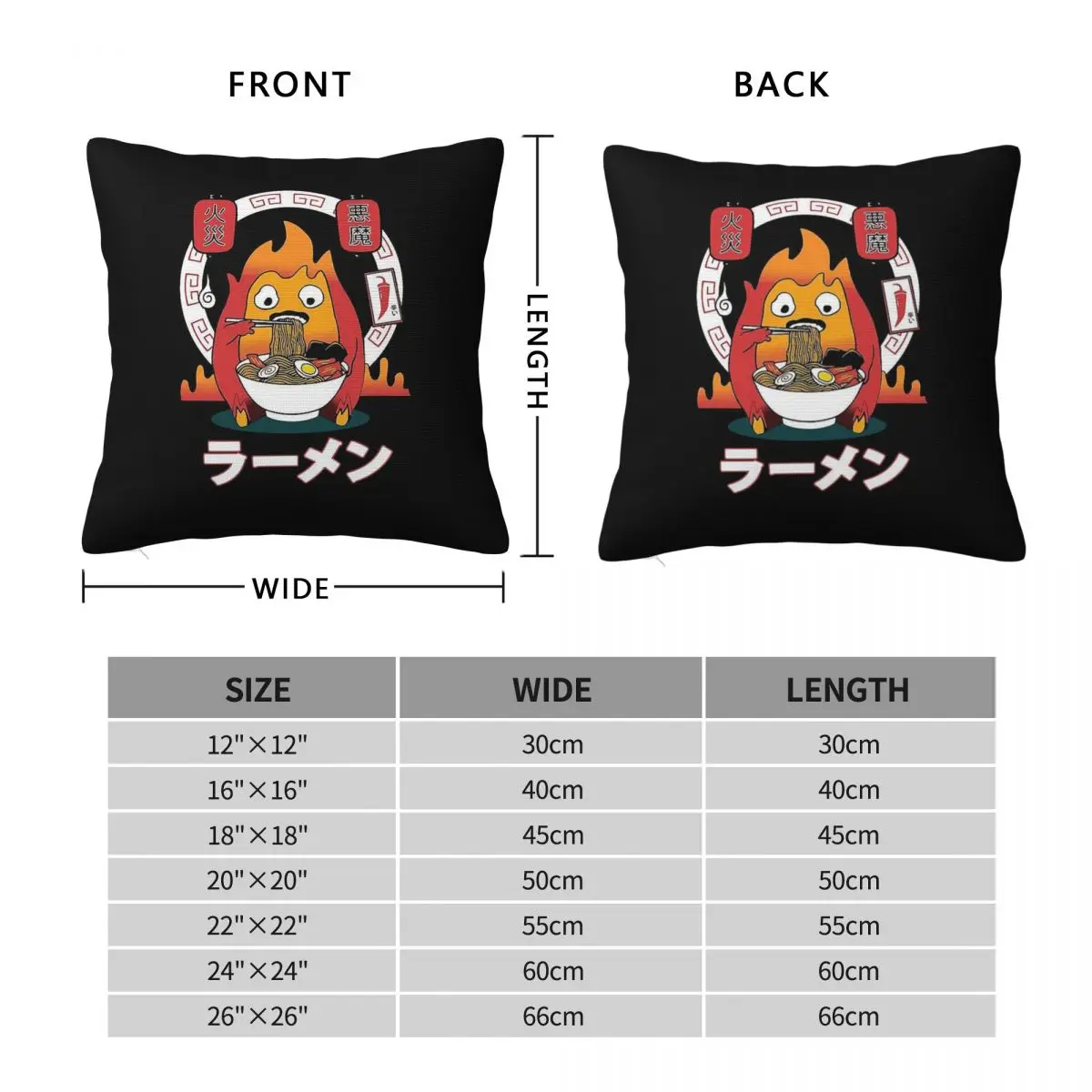 Spicy Calcifer Pillowcase Polyester Linen Velvet Creative Zip Decor Pillow Case Bed Cushion Cover 18