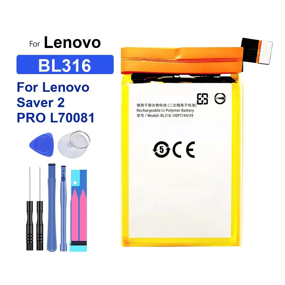 

2750mAh Stable For Lenovo Saver 2 Pro L70081 Mobile Phone Battery Fast Charging BL316