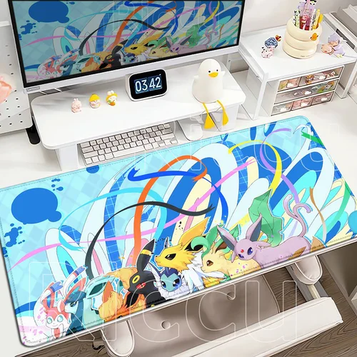 Imagen 2 del producto Nuevo Papel tapiz Kawaii, alfombrilla para ratón con fundas electrónicas, accesorios P-Pokemons, alfombrilla para teclado de juegos de oficina, alfombrilla antideslizante para PC, alfombrilla para ratón de Anime HD