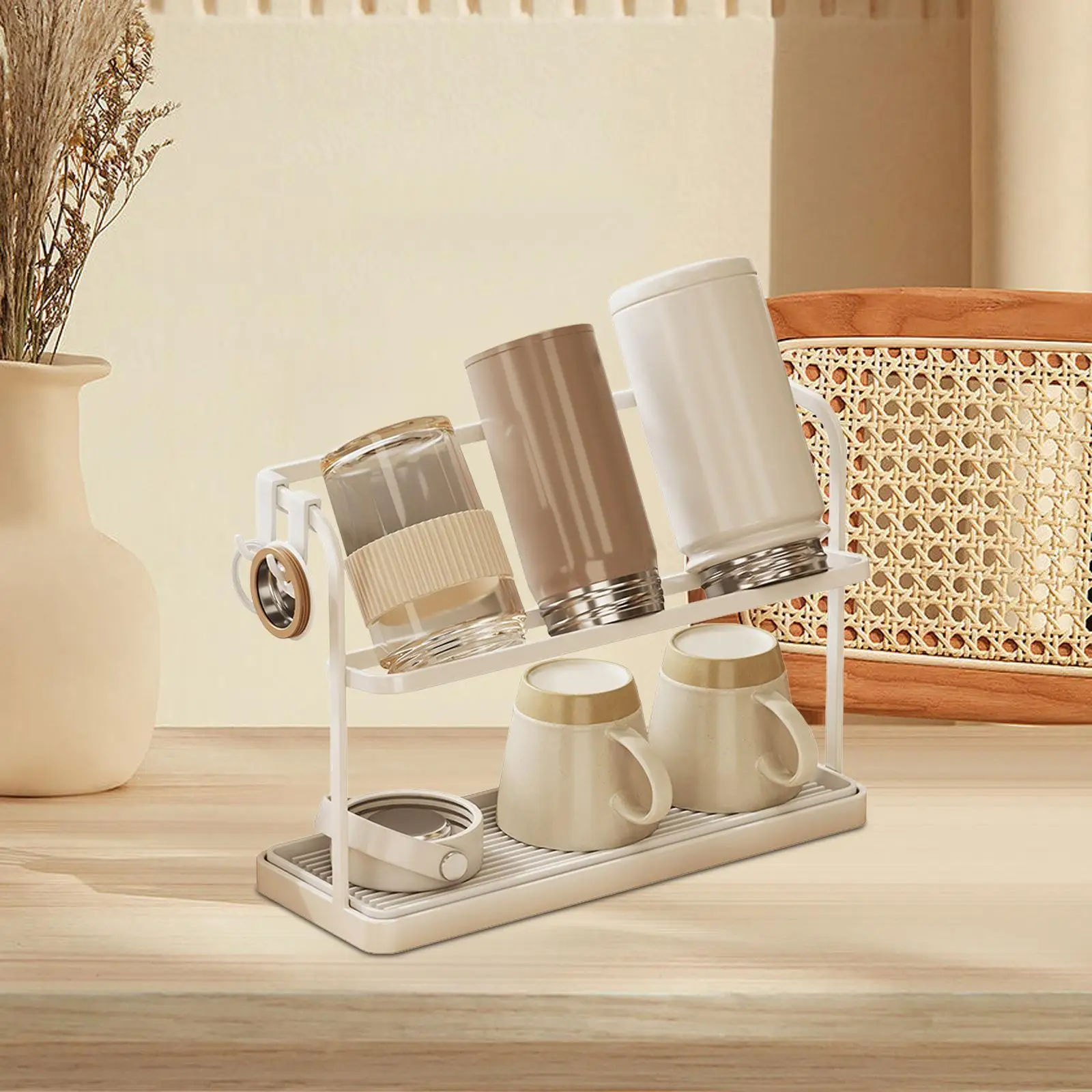 Bottle Drain Rack Countertop Bottle Drying Rack Shampoo AntiSlip Kitchen Bathroom Coutertop Desktop Cup Mug Drying Rack Stand