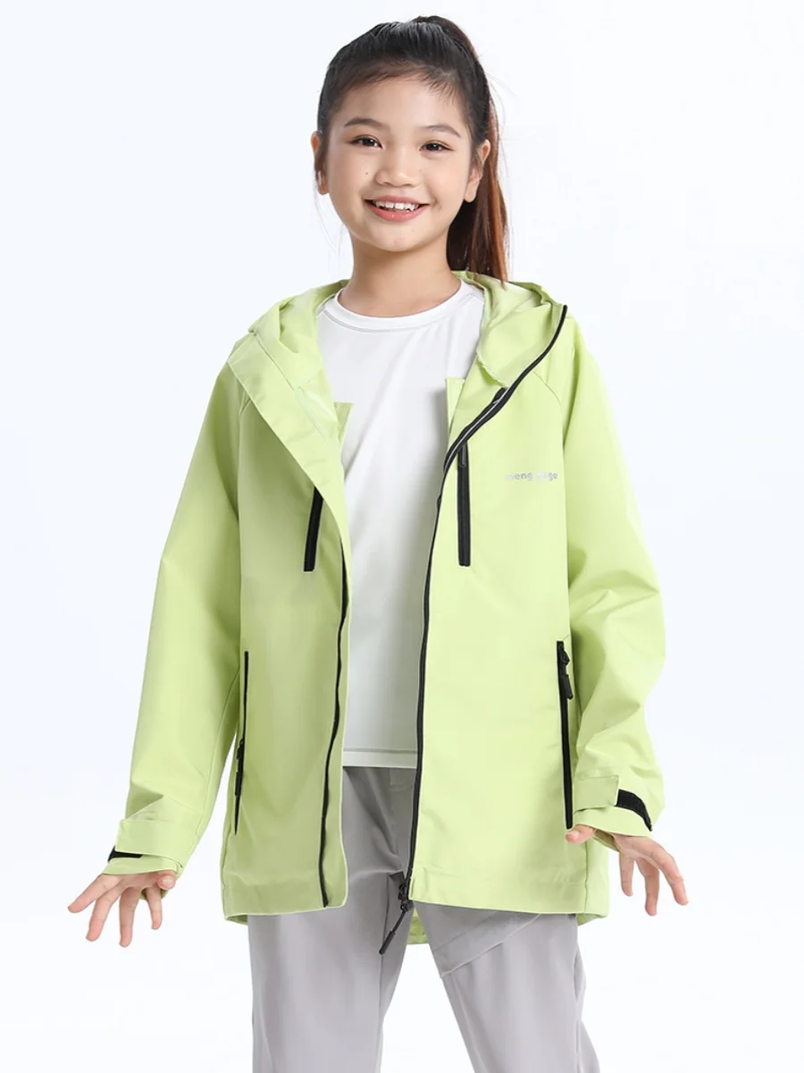 

Girl jacket 2024autumnew arrivalwaterproof windproof moisture-proof three-proof fabric outdoor adventure kids sportswear