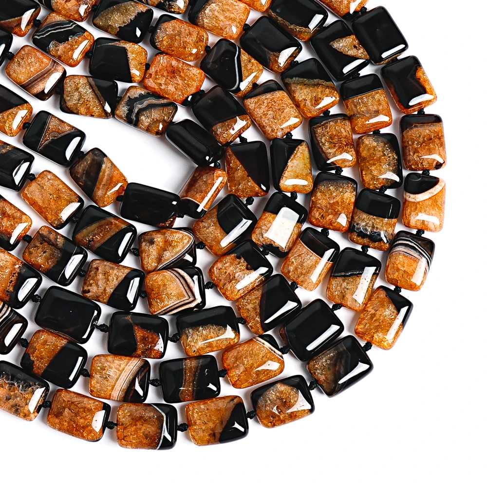 Orange Agate Cubic Beads 20x15mm Handcrafted Square Gemstone Beads Premium Loose Agate Cube Beads for Bracelets Necklaces