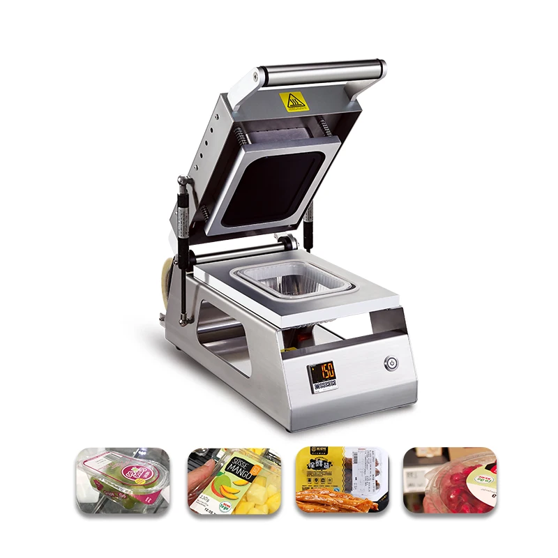 DS-2 Hot Manual Tray Sealing Machine Plastic Food Container Sealer For Supermarket Fresh Fruit Packaging Shop