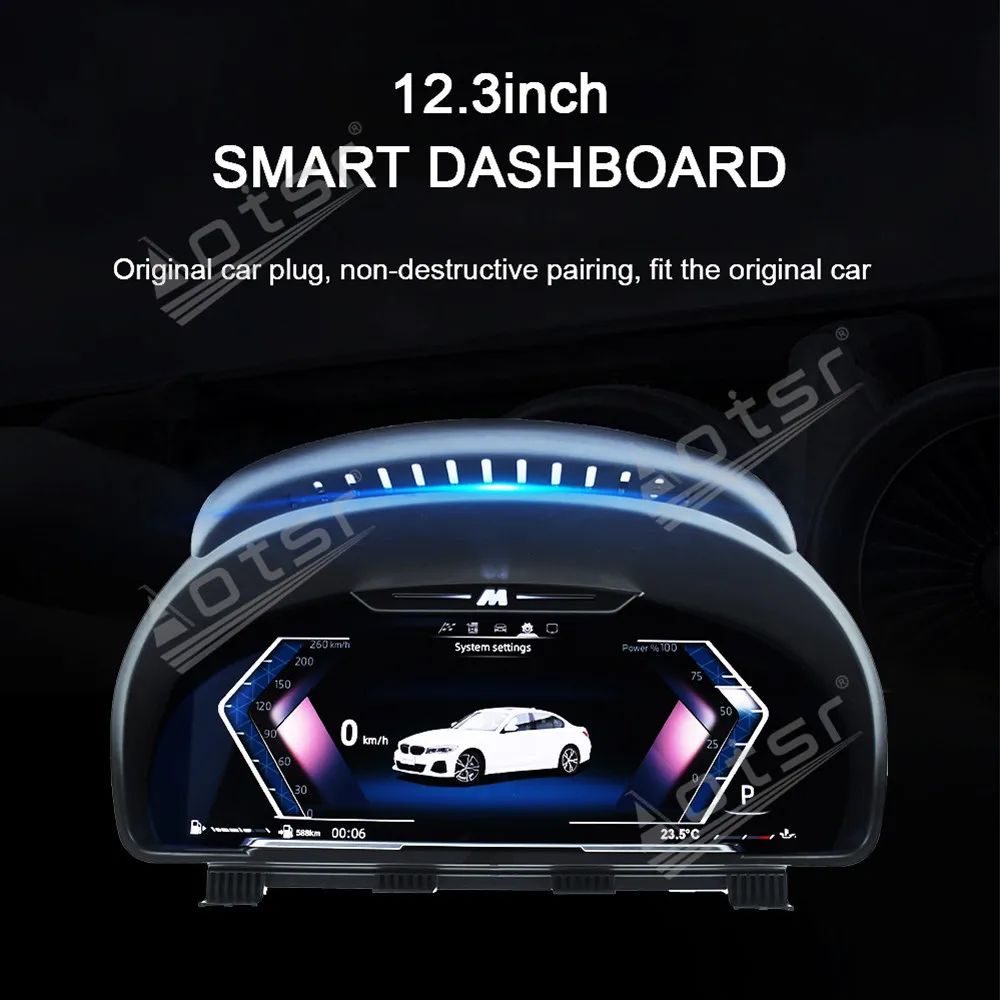 For BMW 5/6/7 Series X3/X4/X5/X6 12.3 Inch High Resolution Full LCD Digital Dashboard Virtual Cockpit Instrument Cluster Upgrade