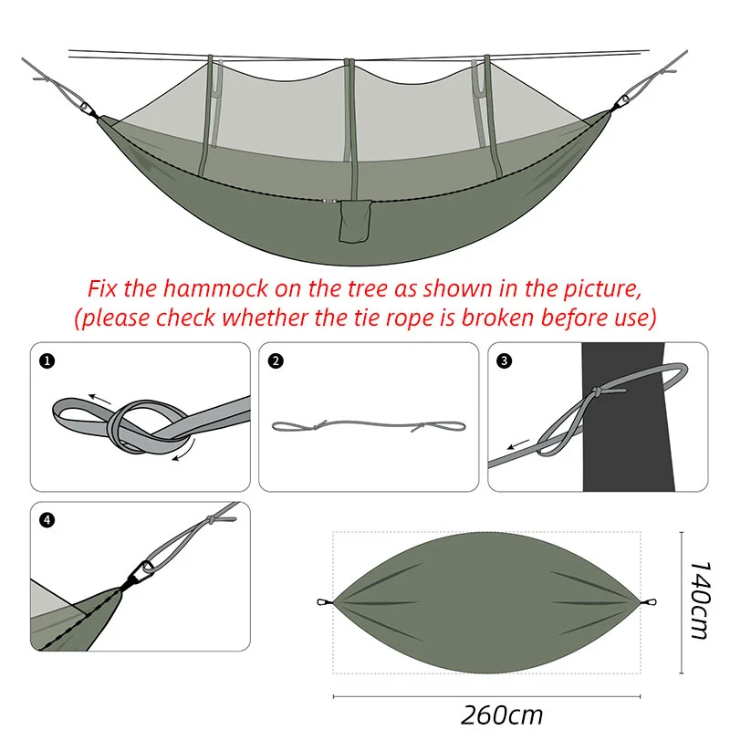 Camping Outdoor Hammock with Mosquito Net Outdoor Furniture 1-2 Person Portable Hanging Bed for outdoor activities, camping