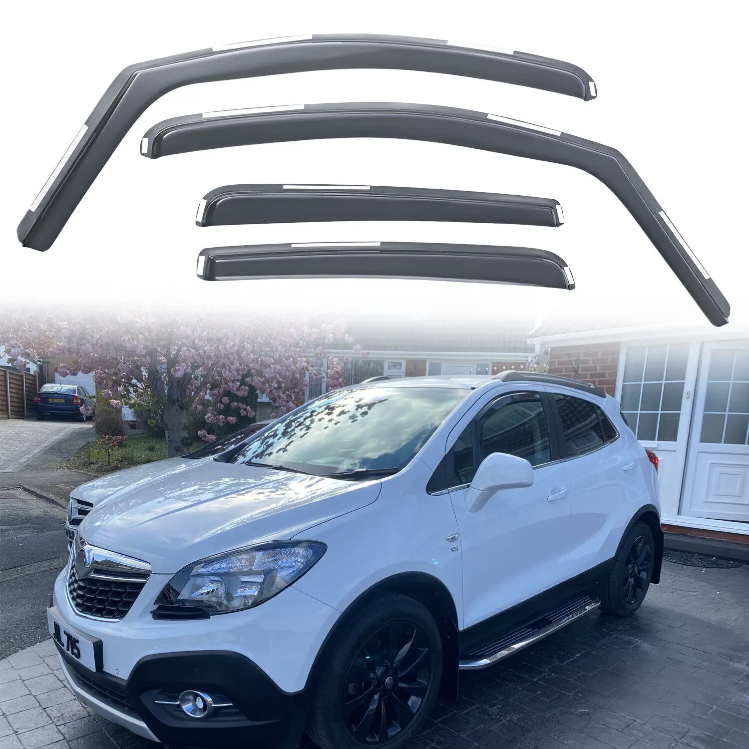 Wind Rain Deflectors 4pc For Vauxhall Mokka/Mokka X MK1 J13 12-20 5 Door Tinted