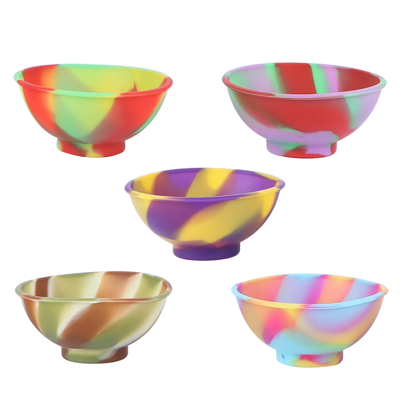 

5Pcs Silicone Bowls for Kids Bpa-Free Baby Feeding Bowl Set Dishwasher Safe Storage Containers for Rice Fruit Salad