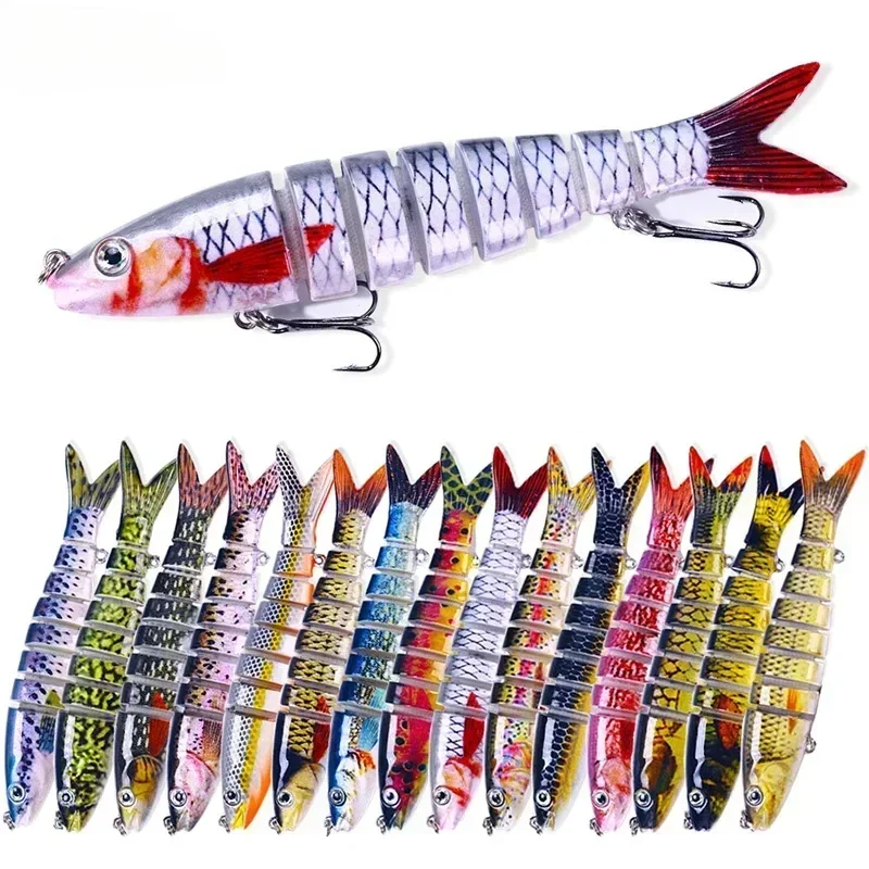 13.4 centimetri Minnow Wobblers Luccio Esche Da Pesca Artificiali Multi Snodate Sezioni ArtificiaHard Bait Traina Bass Carpa Strumenti