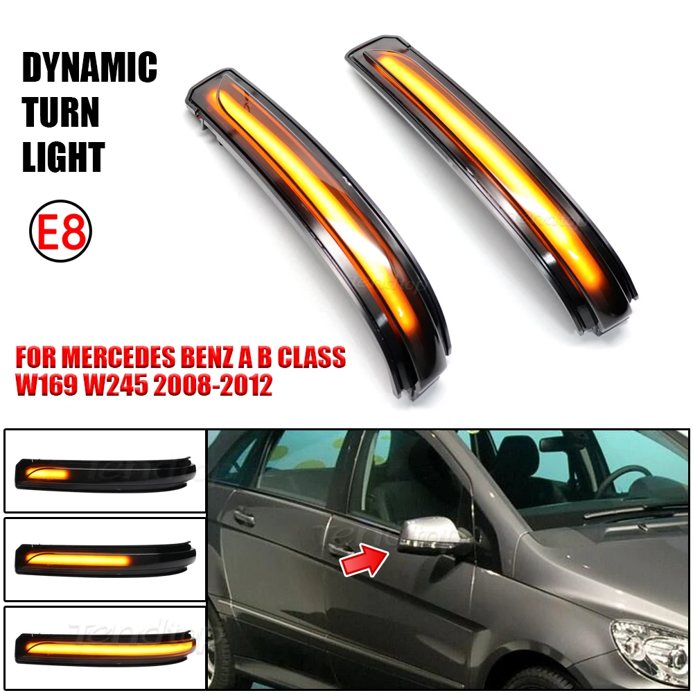 LED Dynamic Blinker Sequential Rearview Mirror Indicator Lamp Turn Signal Light For Mercedes Benz A B Class W245 W169 2007-2011