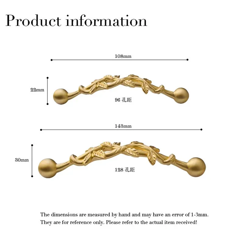 Retro Rattan Pull Handles Brass Kitchen Cupboard Wardrobe Drawer Knob Golden Handles Cabinet Closet Door Pulls For Home Decor