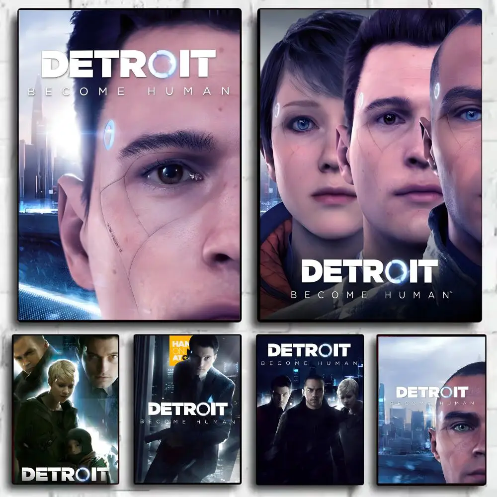 Game D-Detroit Become Human Poster Wall Art Prints for Bedroom Living Room Office Home Decoration Hanging Artwork Gift