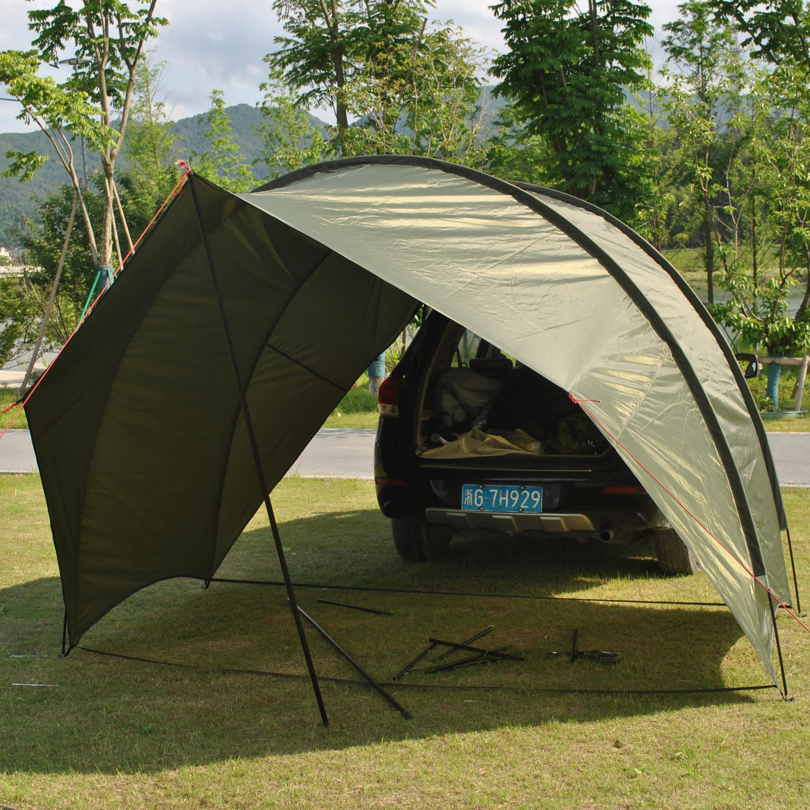 Waterproof Car Awning Sun Shel - Outdoor Camping Car Tail Tent ulasan dan harga