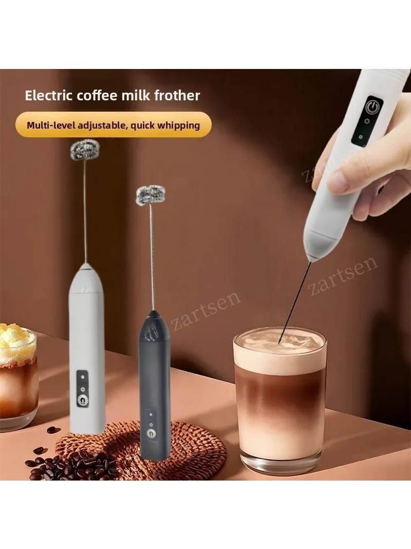 Bezprzewodowy spieniacz do mleka Elektryczny blender ręczny typu C Mini kawiarka ze stali nierdzewnej Mikser do kawy Cappuccino Krem — zdjęcie 2