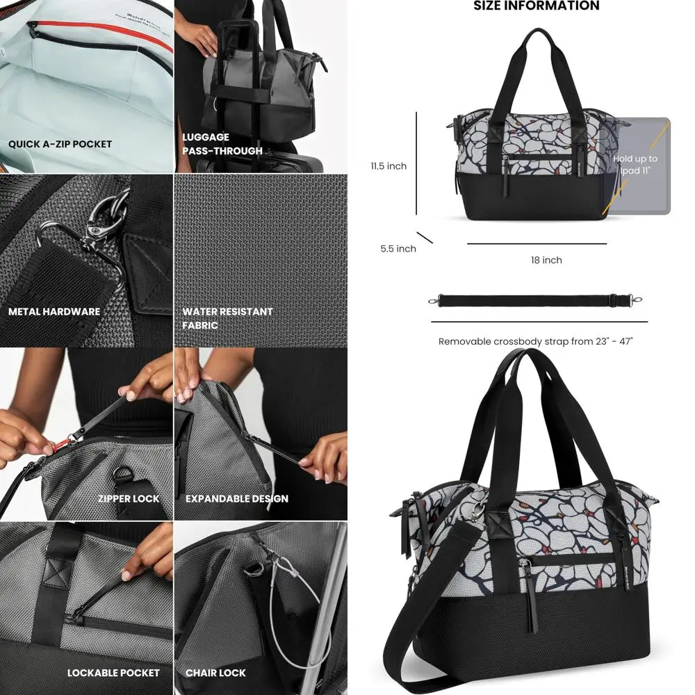 

Anti-Theft Crossbody Bag for Women - 12L Travel Tote with Teacher-Friendly Design