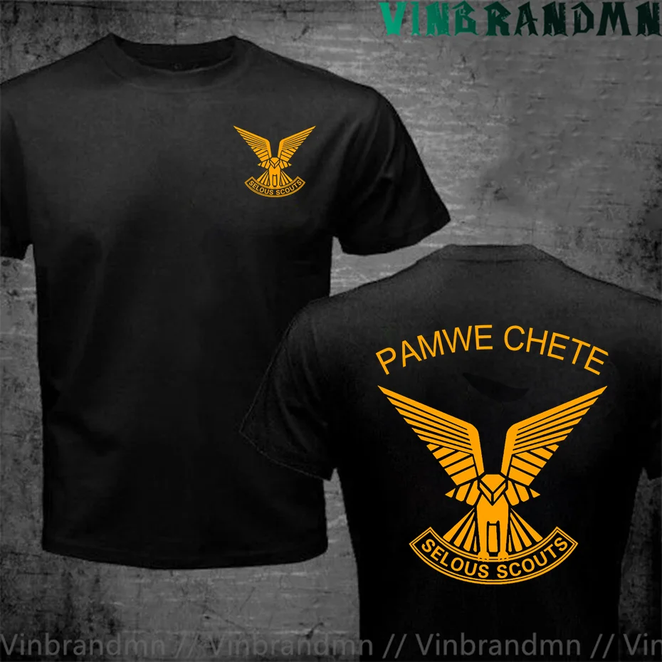 Rhodesian Zimbabwe Selous Scouts Pamwe Chete Logo T-Shirts Creative Novelty Summer Fashion Army Green T Shirt Camiseta For Man