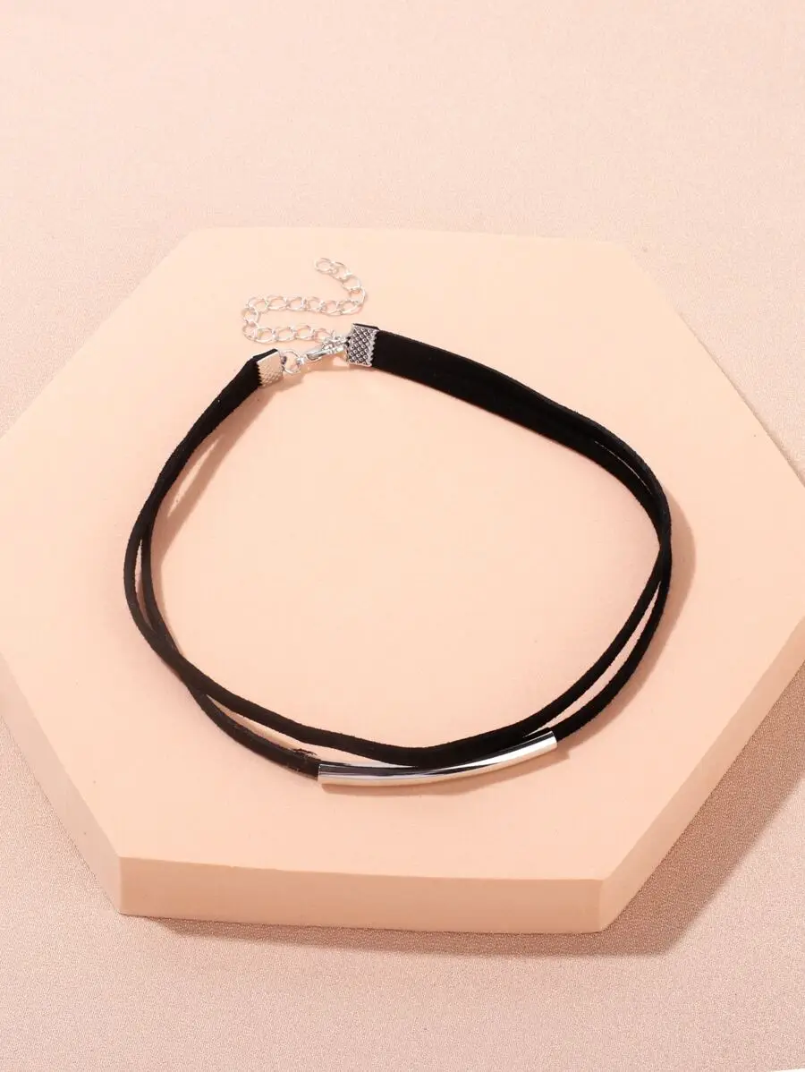 Double Layer Velvet Choker Necklace Gothic Punk Accessory