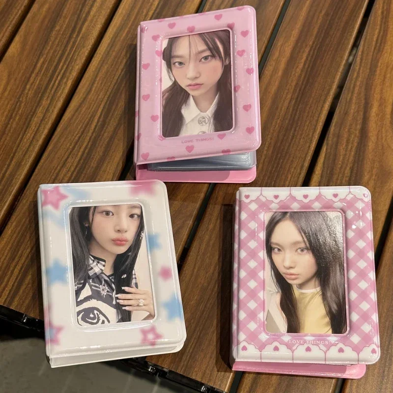 

Pink Heart PVC Mini Photo Card Album Kpop Idol Photocard Book with Cartoon Animal Chain 3 inch Idol Photo Wholesale New Arrival