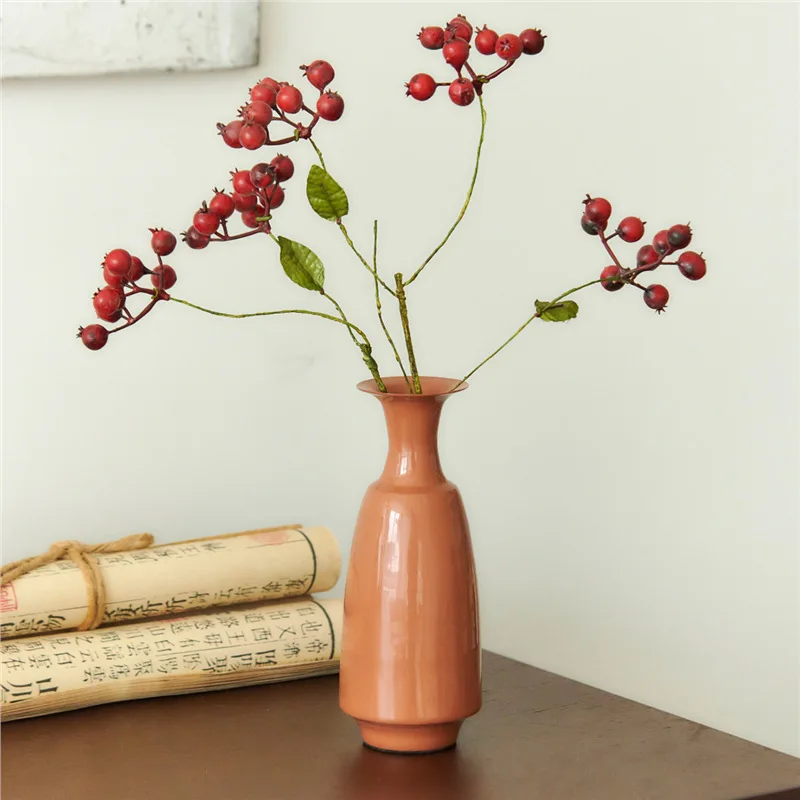 Indian craft caramel enamel jade net bottle, new Chinese retro bronze mottled metal flower ornament