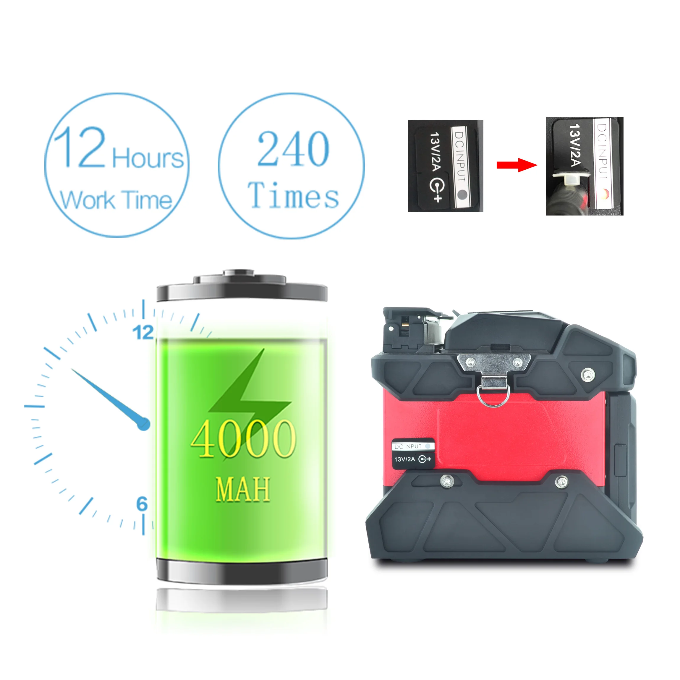 SUWOLF 4.3 "شاشة LCD تعمل باللمس عالية الدقة آلة ربط الألياف البصرية لألياف SM، MM، NZ-DS، EDF مع الألياف الضوئية