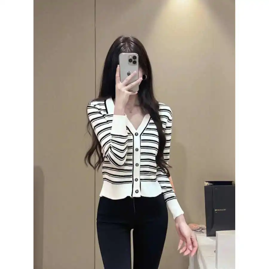 

Cardigans Teen Sweaters Womens Winter Turtlenecks Half-Collar Plush Rib Thermal Chic Slim-Fit Boho Kintted Mink-Like Decorated