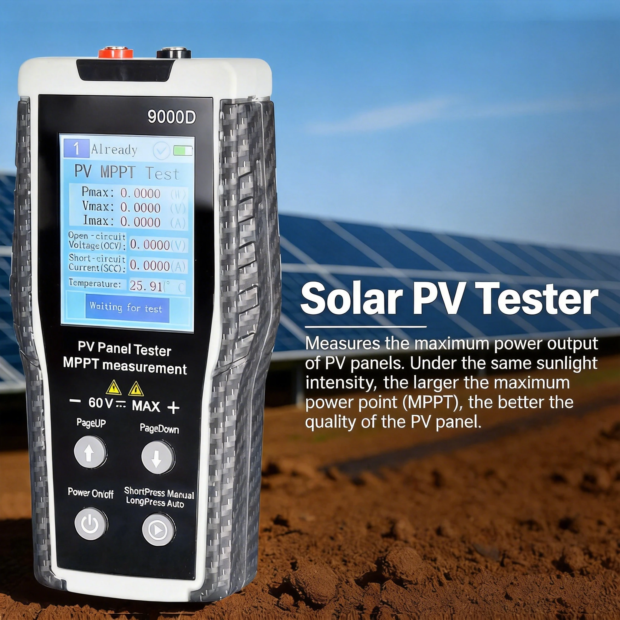 Solar Panel Tester MPPT Power Meter 5-800W PV Analyzer 0-60V 0-35A with TFT Display for Solar Installation Maintenance