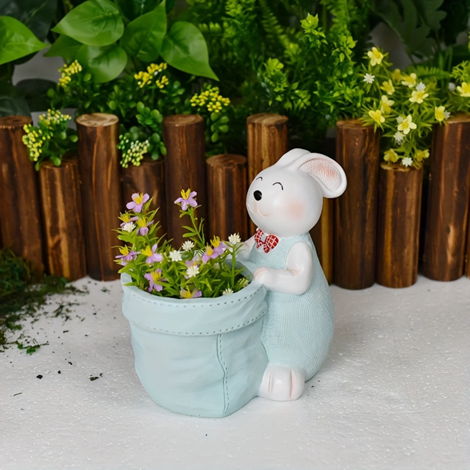 1pc, New Creative And Cute Rabbit Flower Pot For Outdoor  Garden Courtyard Balcony Creative Decorative Gardening Ornament