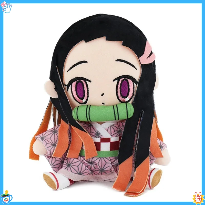 15-25cm Demon Slayer Cartoon Plush Toys Ghost Slayer Keychain Kamado Tanjirou Kamado Nezuko Kochou Figure Stuffed Doll Child Gif