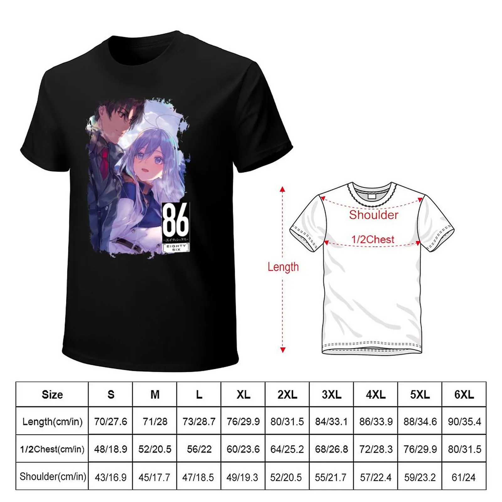 Shinei Nozen and Anju Emma 86 Eighty Six T-Shirt Fashion Casual Short Sleeve T-Shirt