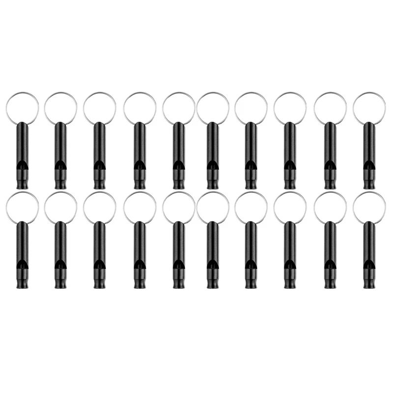 

80 Pack Aluminum Whistle, Sports Whistle, Emergency Survival Whistles With Key Chain,Black