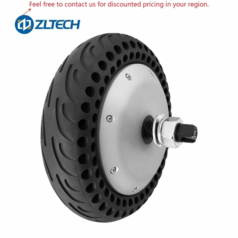 ZLTECH CE ROHS2.0 10Inch 800W 48V 150RPM 300kg Load IP65 Rubber Tire DC Wheel Hub Motor With 4096-wire Encoder For Wheelchair