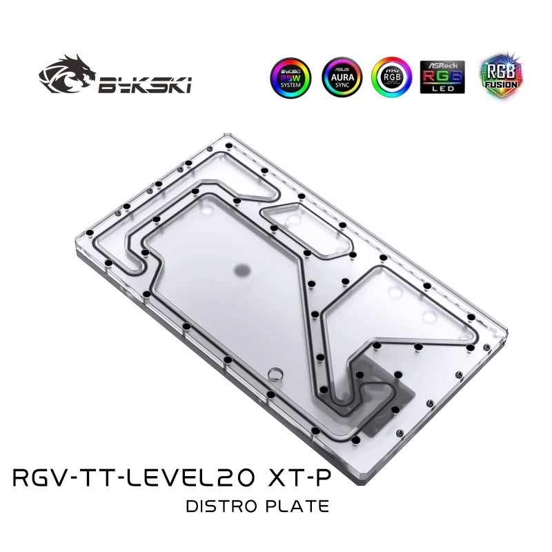 แผ่นกระจายน้ำอะคริลิค Bykski RGV-TT-LEVEL20XT-P / บอร์ดสำรองน้ำ สำหรับเคส Thermaltake Level 20 XT / ระบบระบายความร้อนด้วยน้ำ / ปั๊มน้ำแบบคอมโบ DDC
