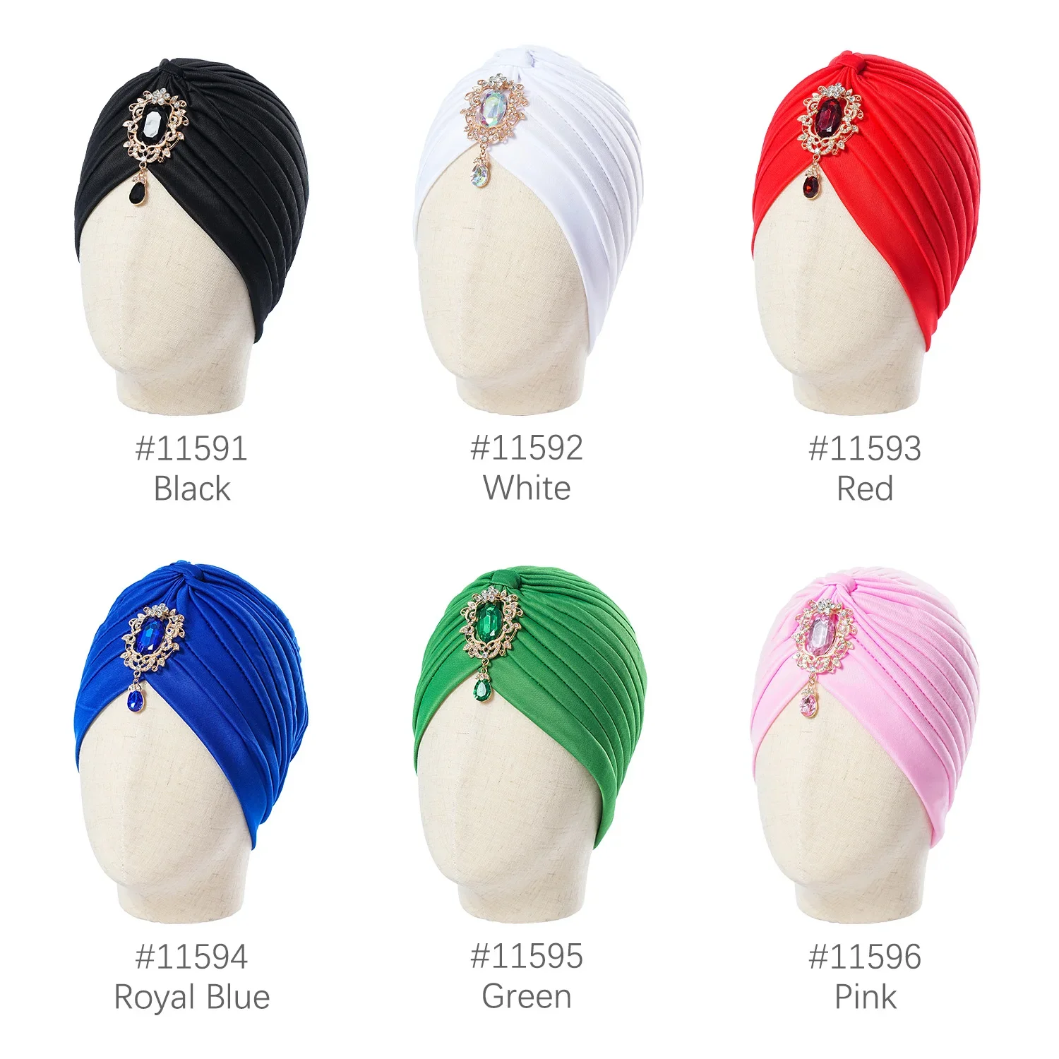 Muslimische Mode Frauen Elastische Legierung Bohrer Twist Knoten Hut Chemo Kappe Krebs Hut Islamischen Femme Kopftuch Indischen Hut Stirnband Turban – Detail 3