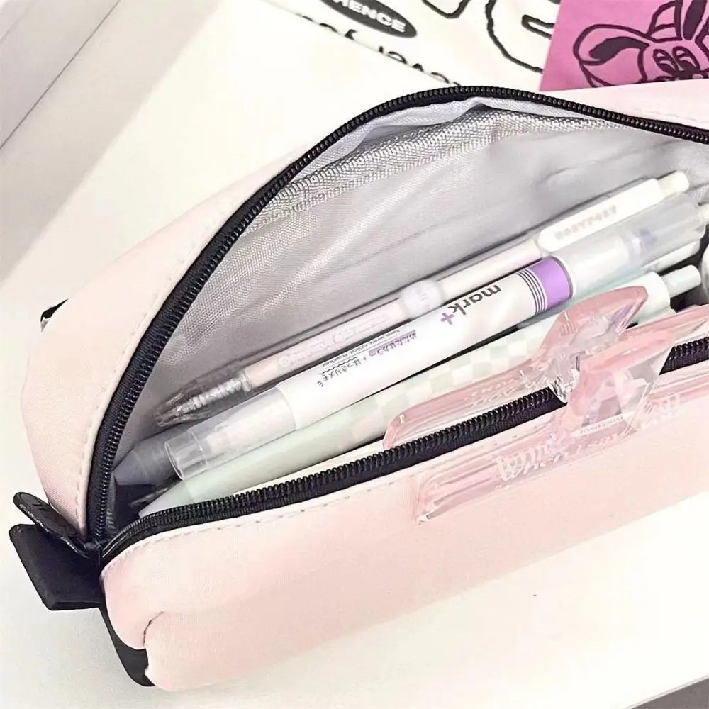 

Large Capacity Candy Colored Pencil Bag Retro Graffiti Dopamine Stationery Storage Bag Canvas Portable Pencil Case Boy/Girl