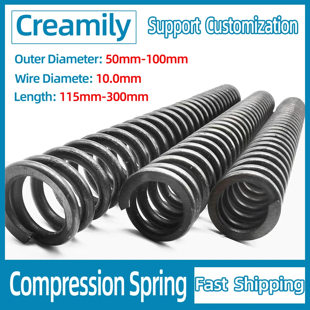 Creamily 1PCS Wire Diameter 10mm Large Shock Absorber Spring Strong Compression Long Spring Support Customization