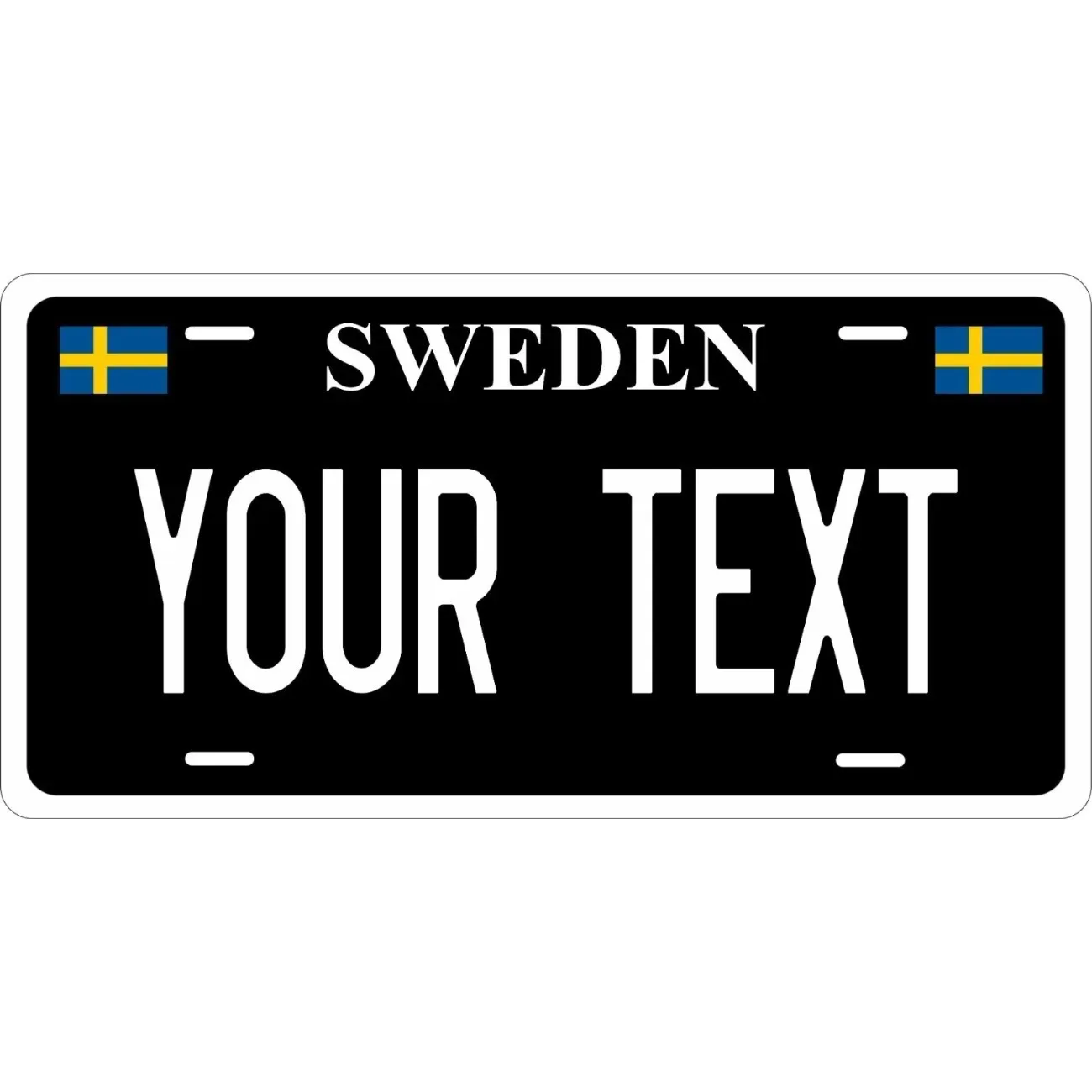 Custom Personalized Sweden Black Hanging Tag Home Decor Waterproof Dustproof Ornament